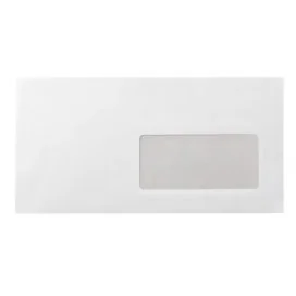 Maço com 25 Envelopes DL 110x220mm Silicone Branco com Janela