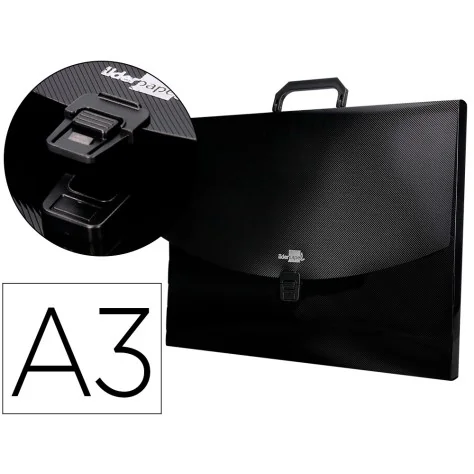 Pasta Porta Documentos Liderpapel C/Asa A3 Preta Opaca