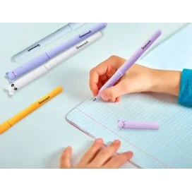 Esferográfica Fantasia Liderpapel Animal Town Apagável Tinta Azul Gato