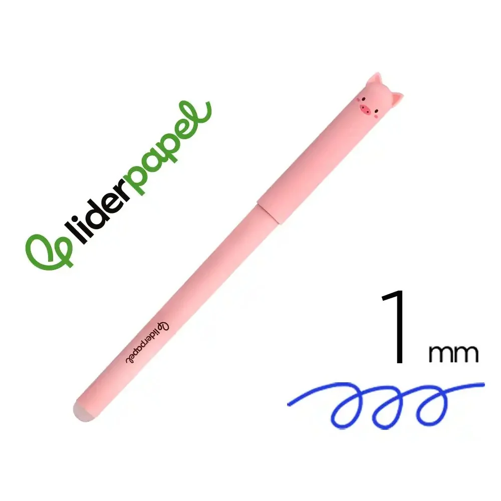 Esferográfica Fantasia Liderpapel Animal Town Apagável Tinta Azul Porco