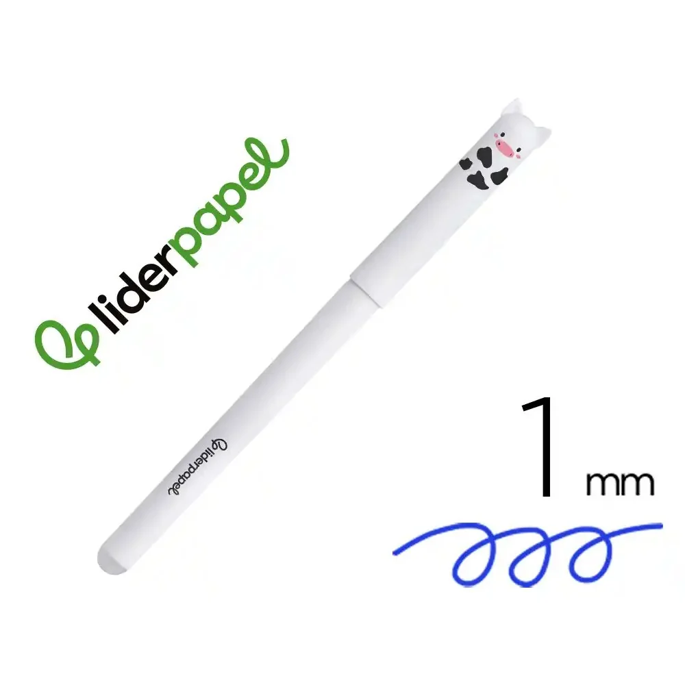 Esferográfica Fantasia Liderpapel Animal Town Apagável Tinta Azul Vaca