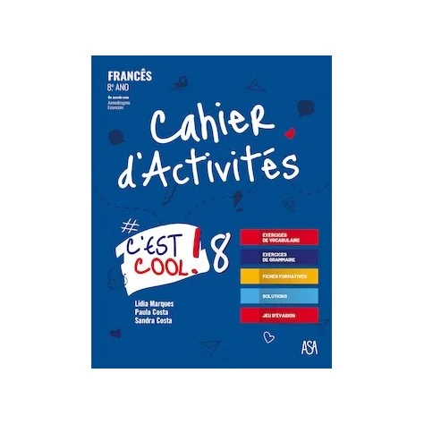 9789892352855 - C'est cool! 8 - Francês - Caderno de Atividades