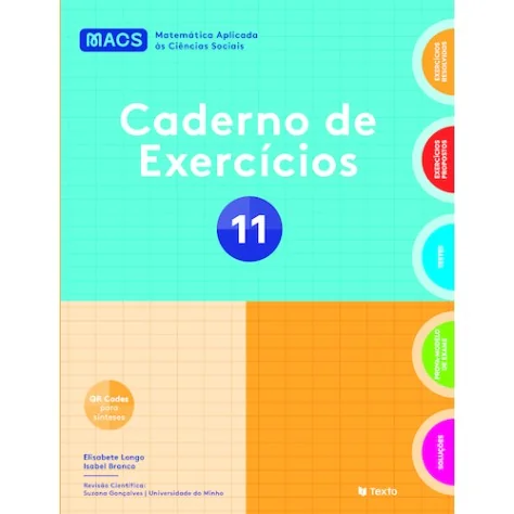 9789724759685 - MACS 11 - Matemática Aplicada às Ciências Sociais - Caderno de Atividades