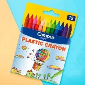 8426307024655 - Lápis de Cera Campus College Plastic Crayon Cx. 12uni