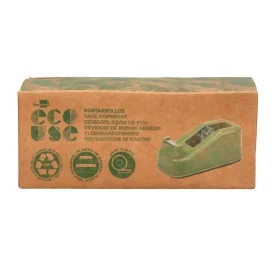 Desenrolador Fita Adesiva de Secretária Liderpapel Ecouse 100% Plástico Reciclado Fita 33mts Verde