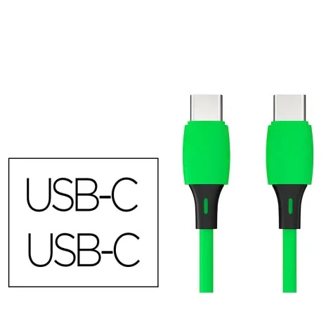 Cabo USB-C a USB-C Q-Connect PVC 1M Verde