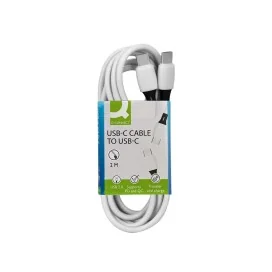Cabo USB-C a USB-C Q-Connect PVC 2M Branco