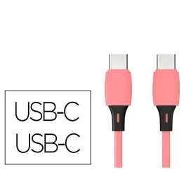 Cabo USB-C a USB-C Q-Connect PVC 2M Rosa