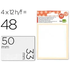 Etiquetas Adesivas Liderpapel 10 + 2 Folhas 33x50mm 48 Etiquetas